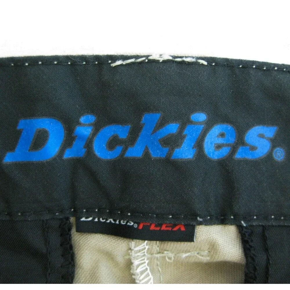 Dickies Khaki Pants Size 28x30 Beige Flat Front Chino 4 Pockets Slim Fit Taper
